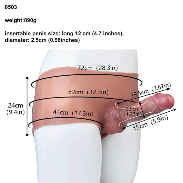 Male Sex Toys Safystyle WATCH VIDEO Big Strapon Hollow Dildo Pants Wearable Penis Sleeve Panties Male Dilldo Enhancer Penis Extender Sex Toys
